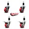 Service Caster 3'' Red Poly Swivel 1-3/8'' Expanding Stem Caster Set 2 Total Lock Brakes, 4PK SCC-EXTTL20S314-PPUB-RED-2-S-2-138 - alternate 4